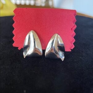 Monet Silver Sculpted Earrings